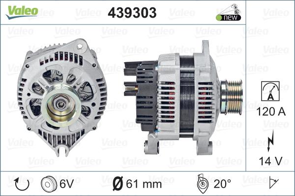 Valeo 439303 - Ģenerators autodraugiem.lv