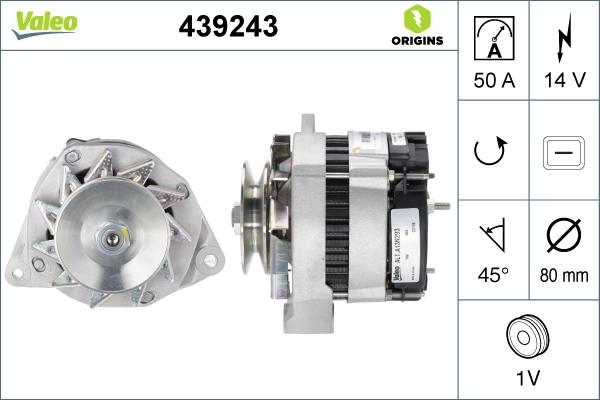 Valeo 439243 - Ģenerators autodraugiem.lv