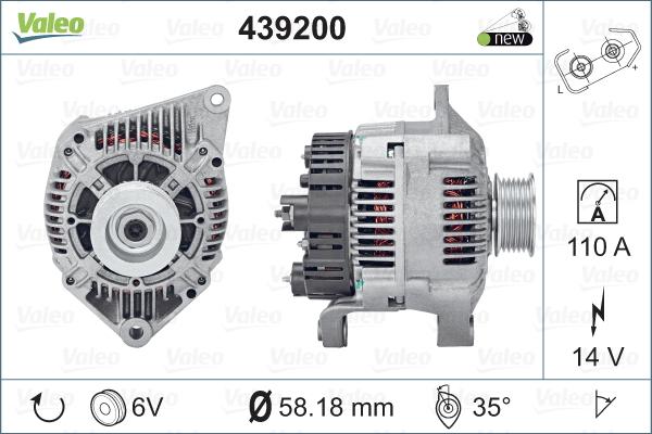 Valeo 439200 - Ģenerators autodraugiem.lv