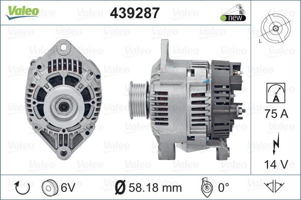 Valeo 439287 - Ģenerators autodraugiem.lv