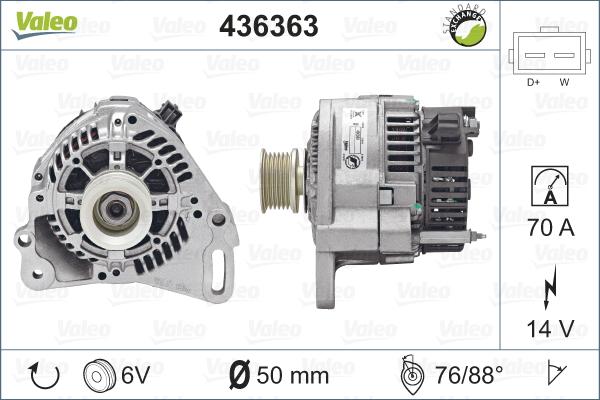 Valeo 436363 - Ģenerators autodraugiem.lv