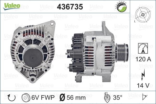 Valeo 436735 - Ģenerators autodraugiem.lv