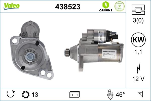 Valeo 438523 - Starteris autodraugiem.lv