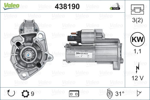 Valeo 438190 - Starteris autodraugiem.lv