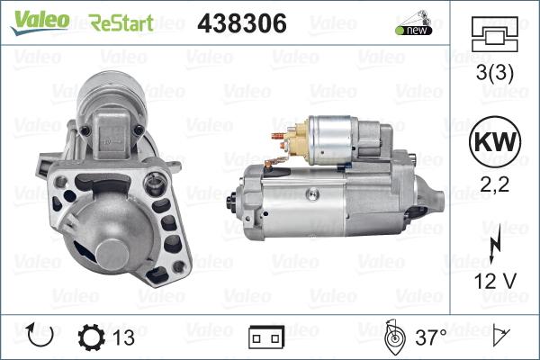 Valeo 438306 - Starteris autodraugiem.lv