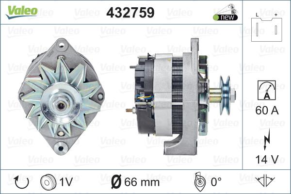 Valeo 432759 - Ģenerators autodraugiem.lv