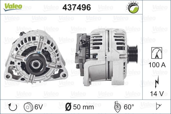 Valeo 437496 - Ģenerators autodraugiem.lv