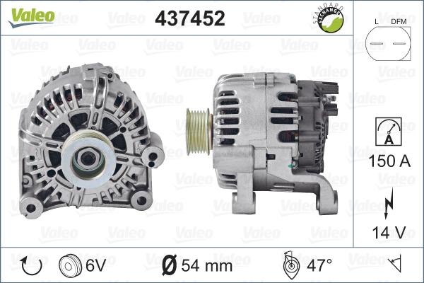 Valeo 437452 - Ģenerators autodraugiem.lv