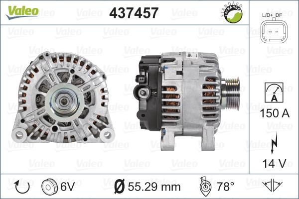 Valeo 437457 - Ģenerators autodraugiem.lv