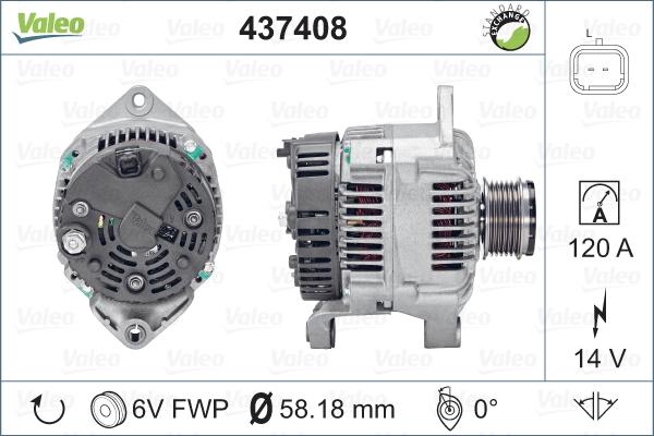 Valeo 437408 - Ģenerators autodraugiem.lv