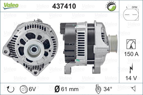 Valeo 437410 - Ģenerators autodraugiem.lv