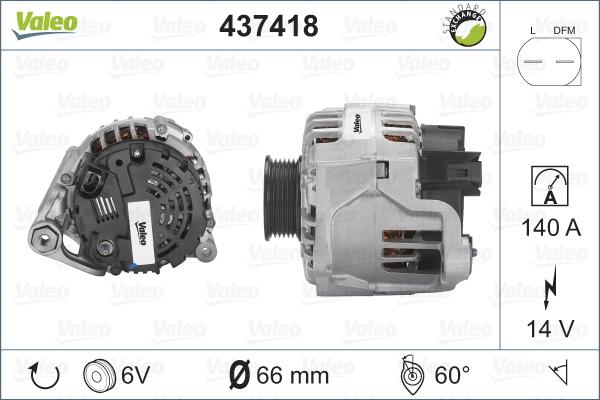 Valeo 437418 - Ģenerators autodraugiem.lv