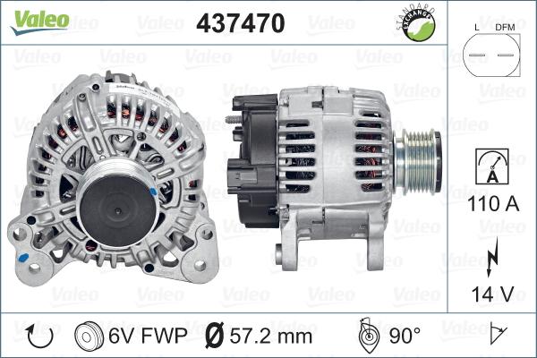 Valeo 437470 - Ģenerators autodraugiem.lv