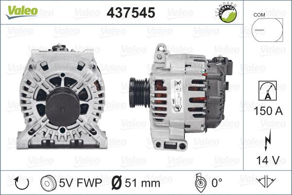 Valeo 437545 - Ģenerators autodraugiem.lv