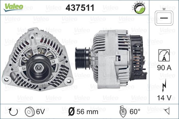 Valeo 437511 - Ģenerators autodraugiem.lv