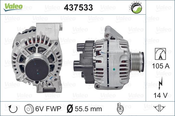 Valeo 437533 - Ģenerators autodraugiem.lv