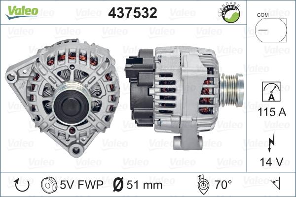 Valeo 437532 - Ģenerators autodraugiem.lv