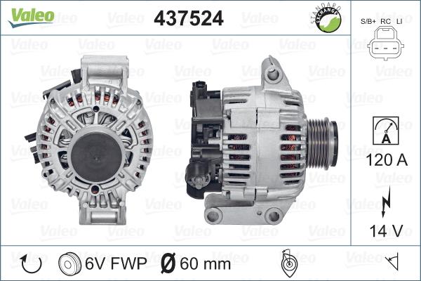 Valeo 437524 - Ģenerators autodraugiem.lv