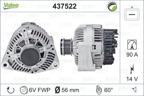 Valeo 437522 - Ģenerators autodraugiem.lv