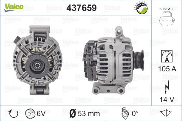 Valeo 437659 - Ģenerators autodraugiem.lv