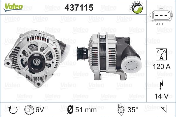Valeo 437115 - Ģenerators autodraugiem.lv