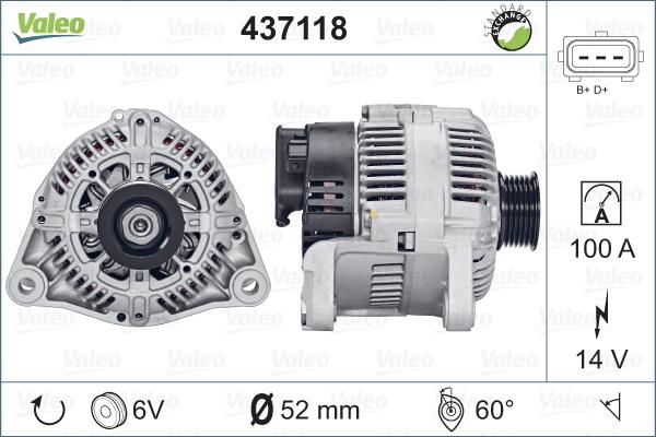 Valeo 437118 - Ģenerators autodraugiem.lv