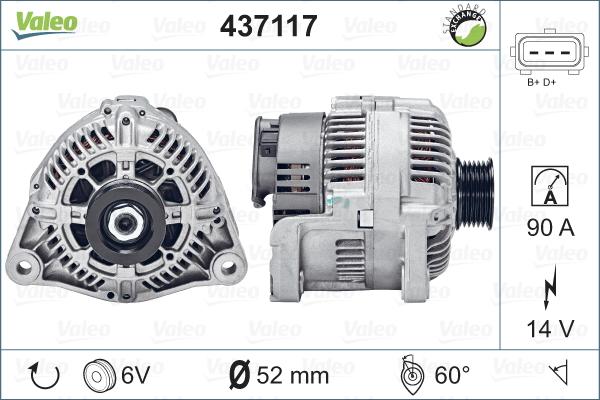 Valeo 437117 - Ģenerators autodraugiem.lv