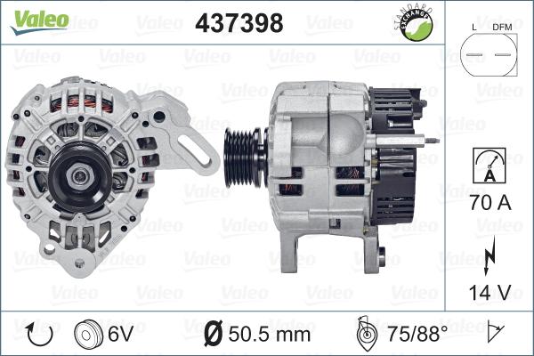 Valeo 437398 - Ģenerators autodraugiem.lv