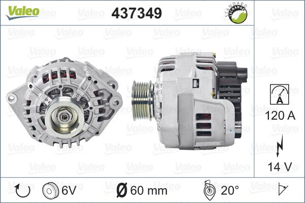 Valeo 437349 - Ģenerators autodraugiem.lv