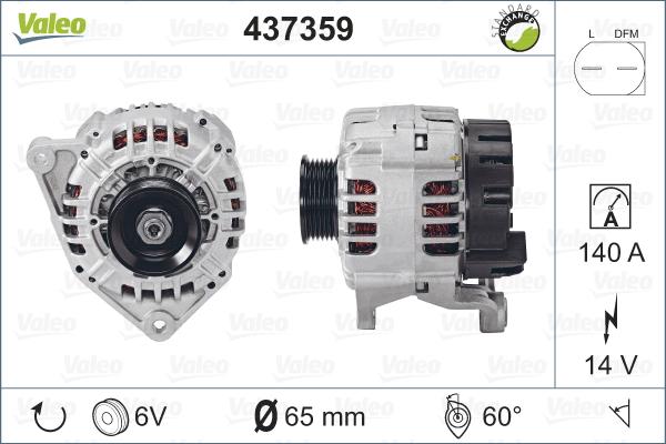 Valeo 437359 - Ģenerators autodraugiem.lv