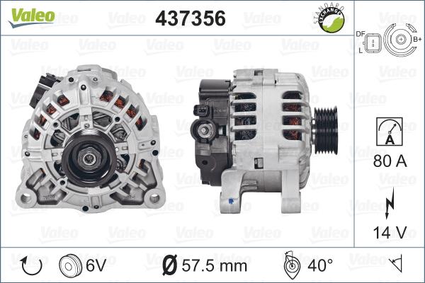 Valeo 437356 - Ģenerators autodraugiem.lv