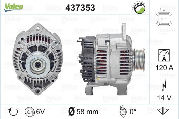 Valeo 437353 - Ģenerators autodraugiem.lv