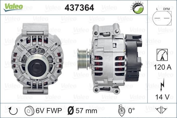Valeo 437364 - Ģenerators autodraugiem.lv