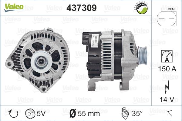 Valeo 437309 - Ģenerators autodraugiem.lv
