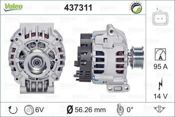 Valeo 437311 - Ģenerators autodraugiem.lv