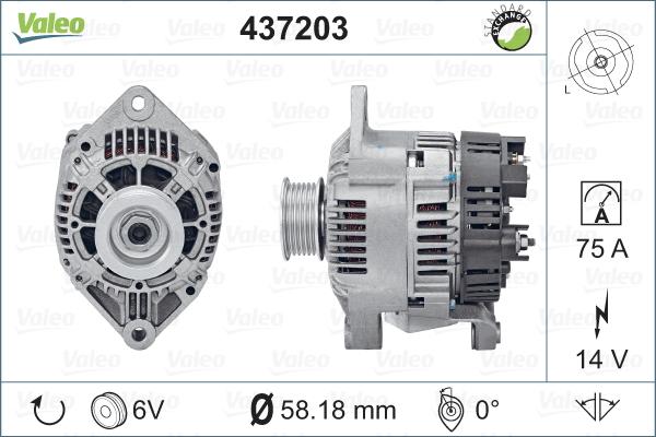 Valeo 437203 - Ģenerators autodraugiem.lv