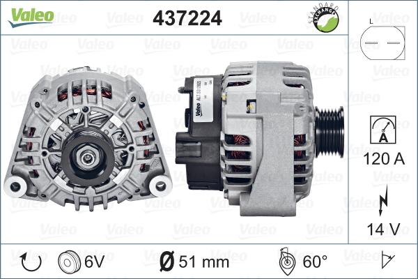 Valeo 437224 - Ģenerators autodraugiem.lv