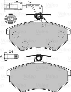 Valeo 598484 - Bremžu uzliku kompl., Disku bremzes autodraugiem.lv