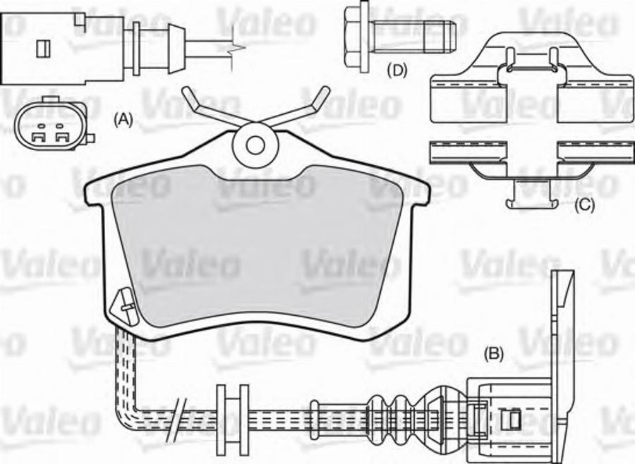 Valeo 551685 - Bremžu uzliku kompl., Disku bremzes autodraugiem.lv