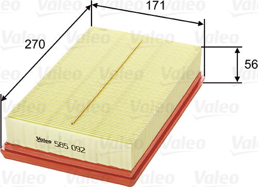 Valeo 585092 - Gaisa filtrs autodraugiem.lv