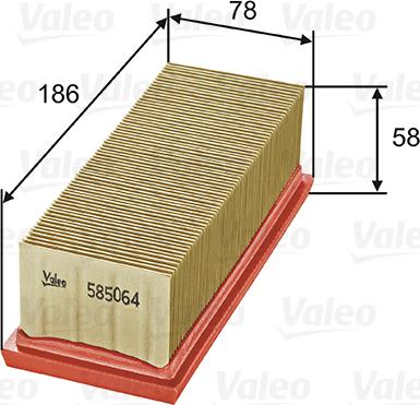 Valeo 585064 - Gaisa filtrs autodraugiem.lv