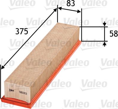 Valeo 585003 - Gaisa filtrs autodraugiem.lv