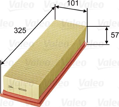 Valeo 585089 - Gaisa filtrs autodraugiem.lv