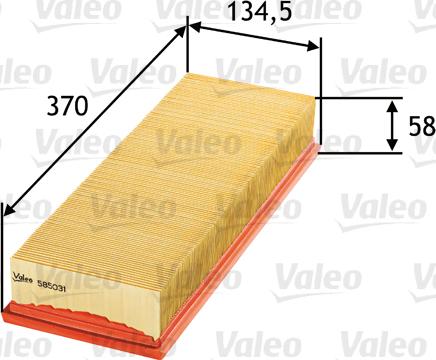 Valeo 585031 - Gaisa filtrs autodraugiem.lv