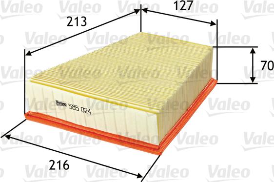 Valeo 585024 - Gaisa filtrs autodraugiem.lv