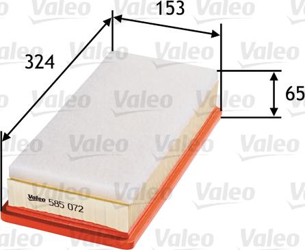 Valeo 585072 - Gaisa filtrs autodraugiem.lv