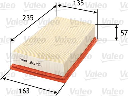 Valeo 585152 - Gaisa filtrs autodraugiem.lv