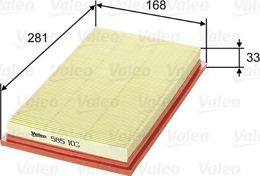 Valeo 585103 - Gaisa filtrs autodraugiem.lv