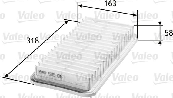 Valeo 585126 - Gaisa filtrs autodraugiem.lv