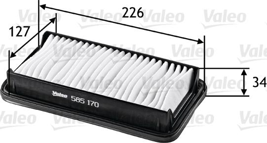 Valeo 585170 - Gaisa filtrs autodraugiem.lv
